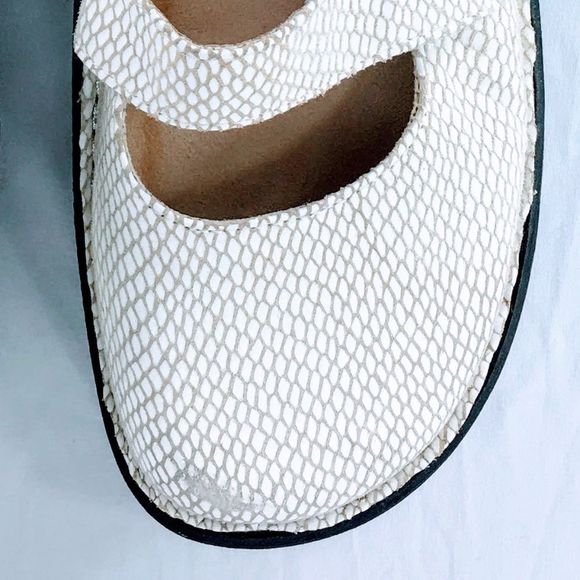 Alegria Mary Jane FEL 710 Shoes Feliz White Leather Faux Snakeskin Sz 9 - Picture 10 of 12
